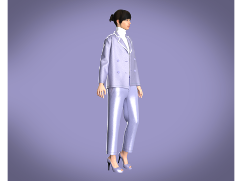 Girls - Jacket With Pant Outfit Model 3D
