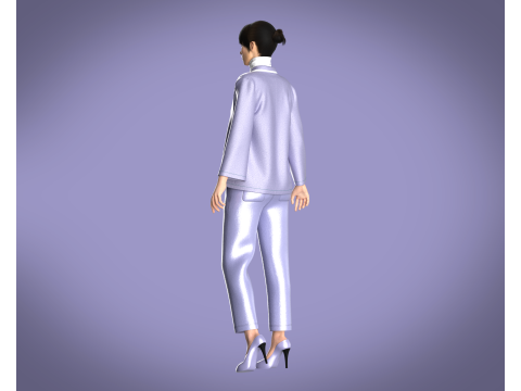 Girls - Jacket With Pant Outfit Model 3D