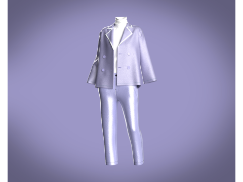 Girls - Jacket With Pant Outfit Model 3D