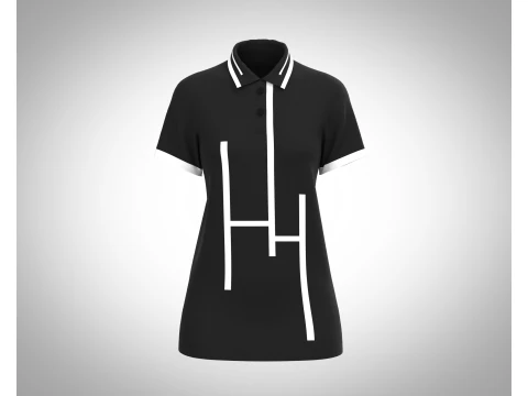 Женские черные топы-поло 3D Модель