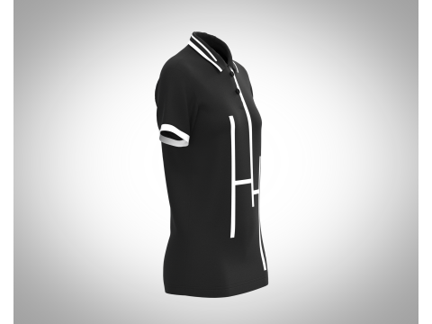 Ladies Black Polo Tops Modelo 3D