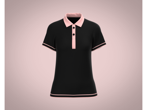 Ladies Black Polo Model 3D