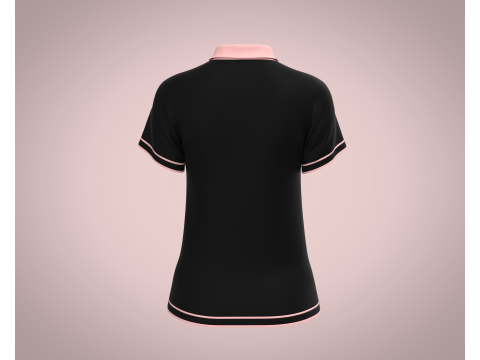 レディース ブラック ポロ 3Dモデル