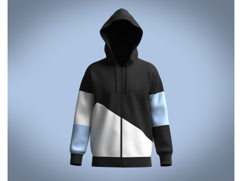 Hoodie - Contrast Color 3D 모델