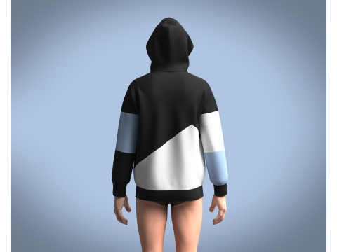 Hoodie - Contrast Color 3D मॉडल