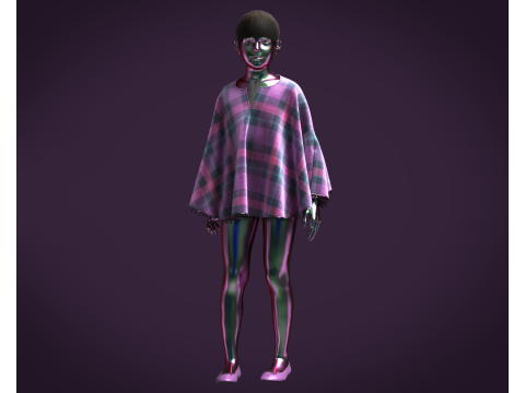 Kidswear - Blanket Pancho Model 3D