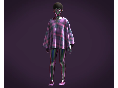 Kidswear - Blanket Pancho 3D Model