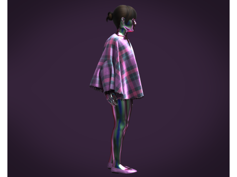 Kidswear - Blanket Pancho Model 3D