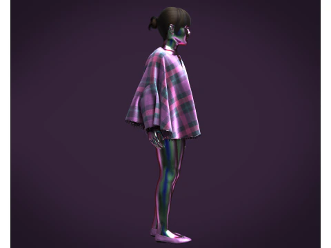 Kidswear - Blanket Pancho 3D Model