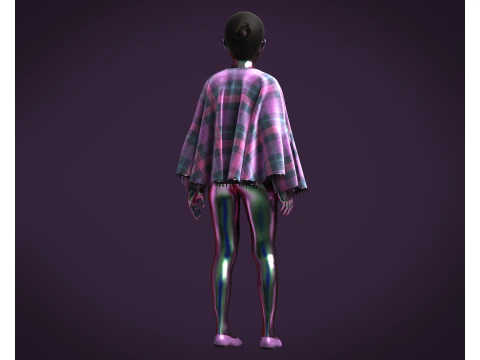 Kidswear - Blanket Pancho 3D Model