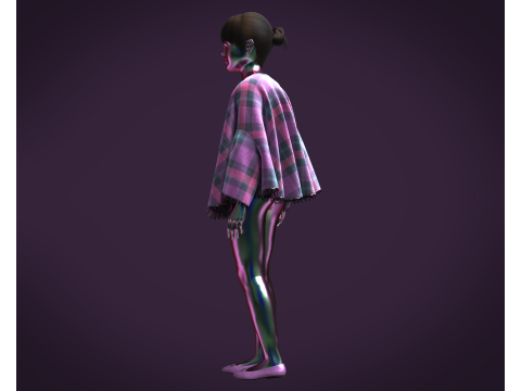 Kidswear - Blanket Pancho Model 3D