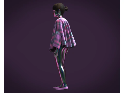 Kidswear - Blanket Pancho 3D Model