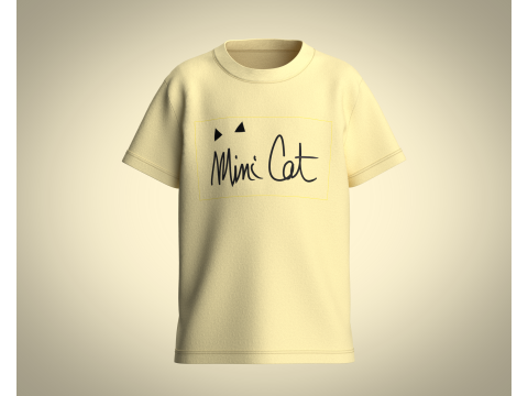 Kids T-Shirt Mini Cat Modelo 3D