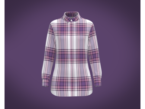 Ladies Full Sleeve Striped Print Shirt Modelo 3D