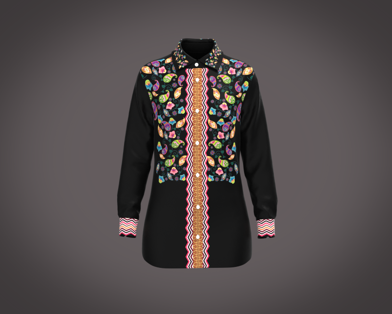 Ladies Black Shirt 3D Model .c4d .max .obj .3ds .fbx .stl .blend