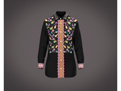Ladies Black Shirt 3Dモデル