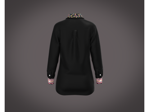 Ladies Black Shirt 3D Model