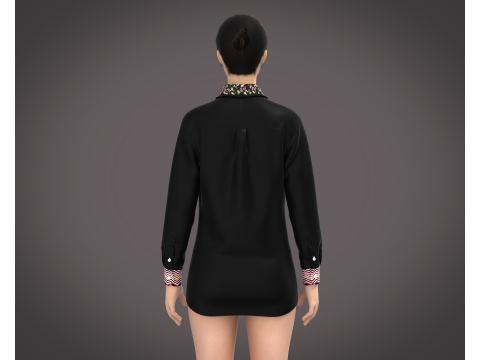 Ladies Black Shirt 3D Model