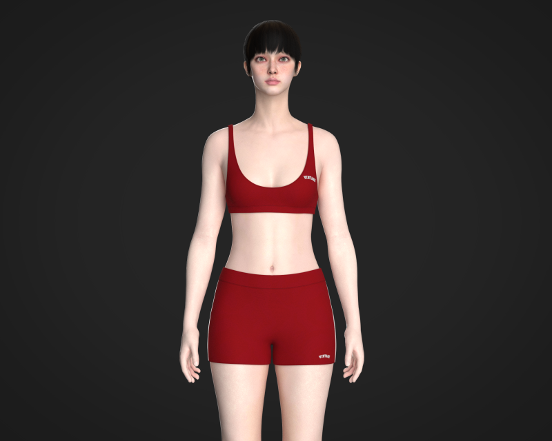 Ladies Bralette With Shorts 3D 모델 .c4d .max .obj .3ds .fbx .stl .blend 
