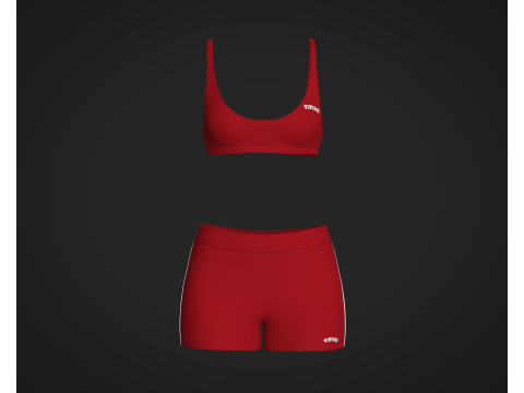 Ladies Bralette With Shorts 3D 모델