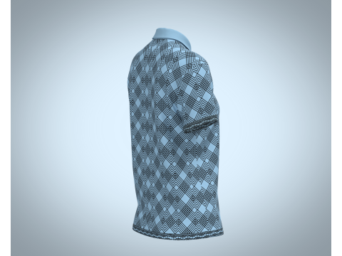 Ladies Blue Striped Polo 3D Model