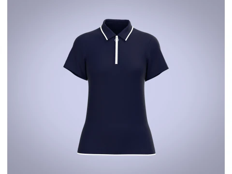 Polo Azul Feminino Modelo 3D