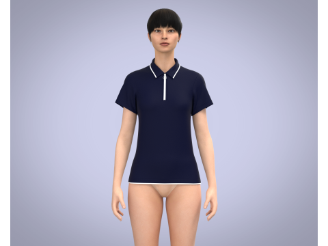 Ladies Blue Polo Modelo 3D