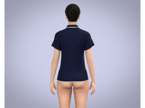 Ladies Blue Polo Modelo 3D