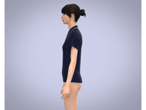 Ladies Blue Polo Modelo 3D