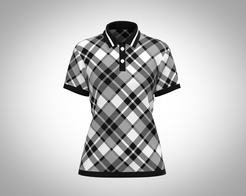 Ladies Black Striped Polo 3D Model .c4d .max .obj .3ds .fbx .stl .blend 