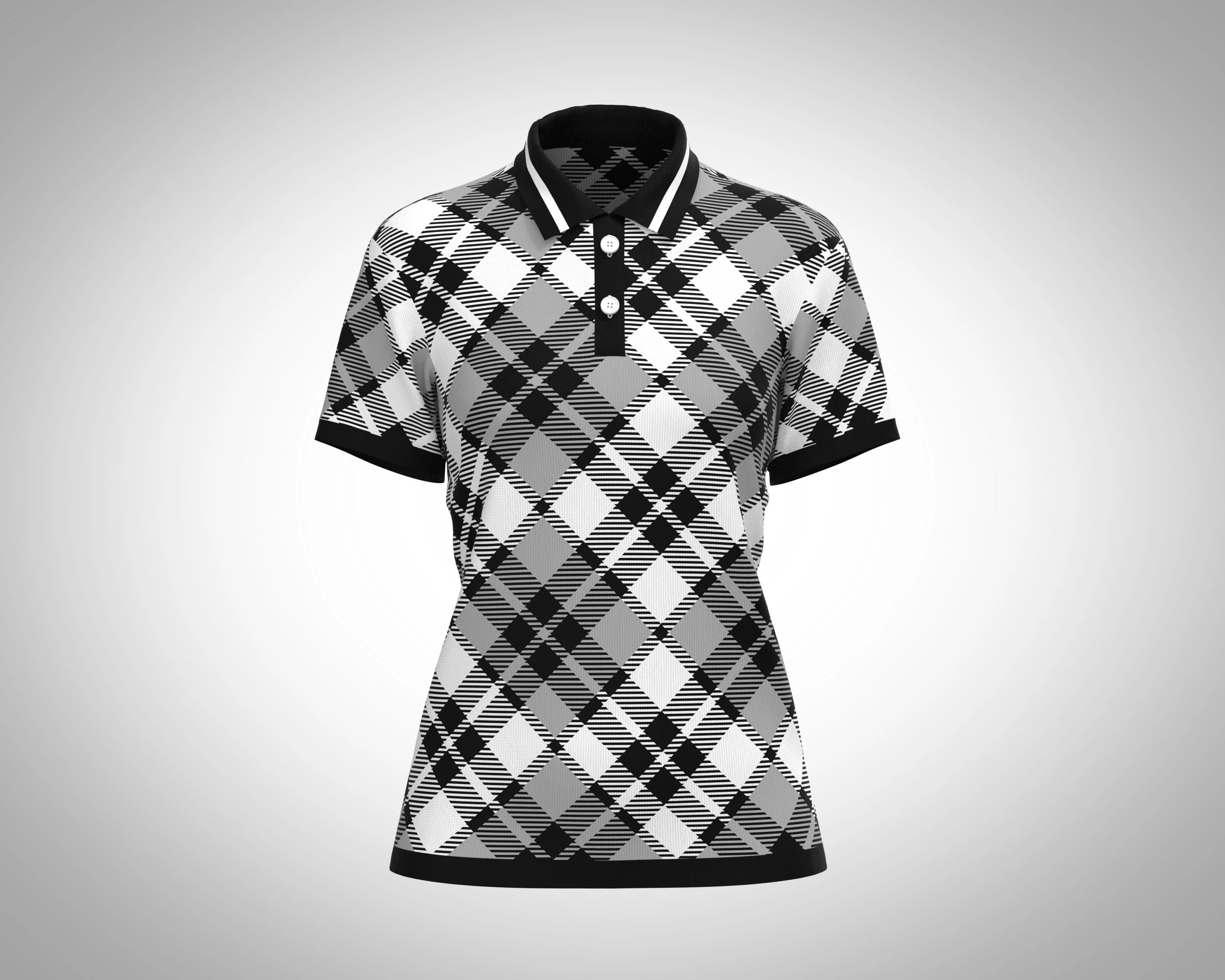 Ladies Black Striped Polo 3D Model .c4d .max .obj .3ds .fbx .stl .blend 