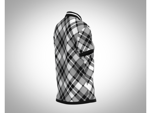Ladies Black Striped Polo 3D Model
