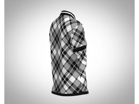 Ladies Black Striped Polo 3D Model