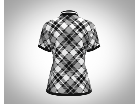 Ladies Black Striped Polo 3D Model