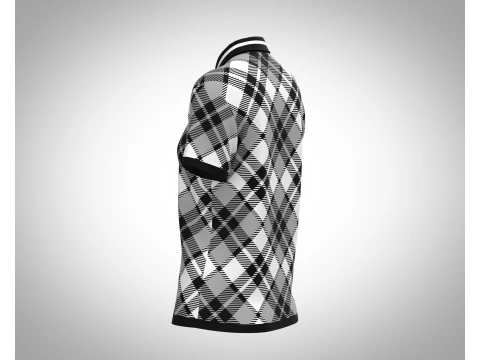 Ladies Black Striped Polo 3D Model