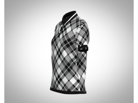 Ladies Black Striped Polo 3D Model