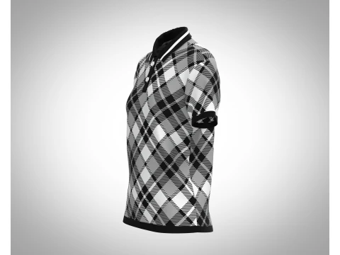 Ladies Black Striped Polo 3D Model