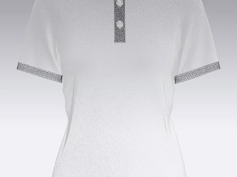 Ladies Black Striped Polo 3D Model