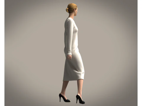 Ladies Long Sweater 3D Model