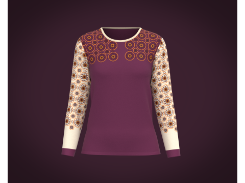 Ladies Long Sleeve Tshirt 3D मॉडल