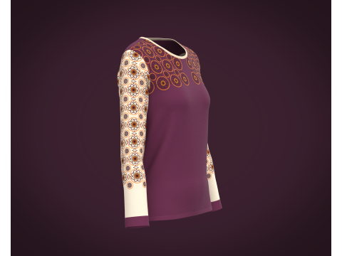 Ladies Long Sleeve Tshirt 3D 模型