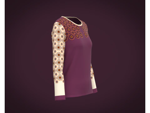 Ladies Long Sleeve Tshirt 3D Model