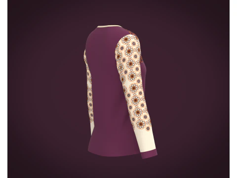 Ladies Long Sleeve Tshirt 3D Model