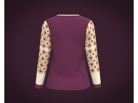 Ladies Long Sleeve Tshirt 3D 模型