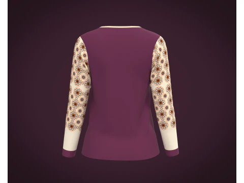 Ladies Long Sleeve Tshirt 3D Model