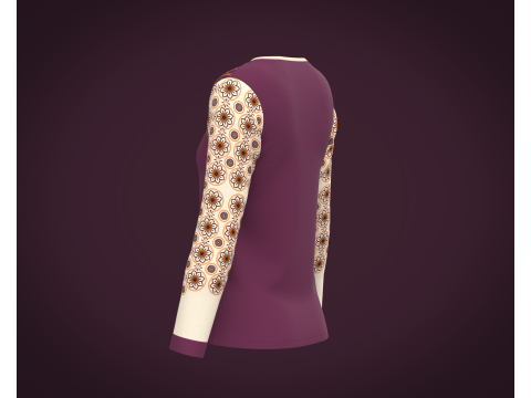 Ladies Long Sleeve Tshirt 3D 模型