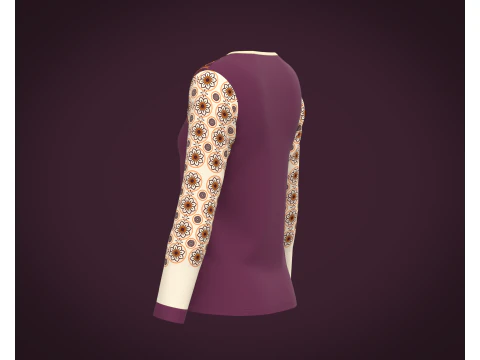 Ladies Long Sleeve Tshirt 3D Model