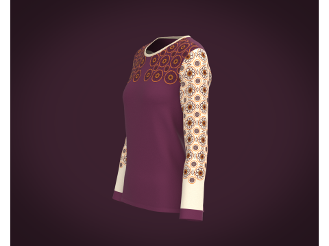 Ladies Long Sleeve Tshirt 3D 模型
