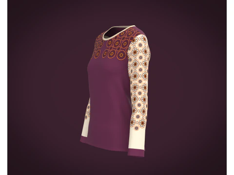Ladies Long Sleeve Tshirt 3D Model