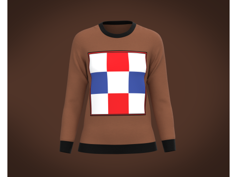 Ladies Long Sleeve Tops 3D 모델
